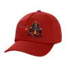 Children's Baseball Cap, 100% Cotton Twill, Red (COTTON, CHILDREN'S, UNISEX, ONE SIZE)