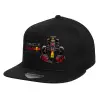 Children's Flat Snapback Hat, Black (100% COTTON, CHILD, UNISEX, ONE SIZE)