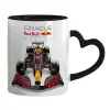 Mug heart black handle, ceramic, 330ml