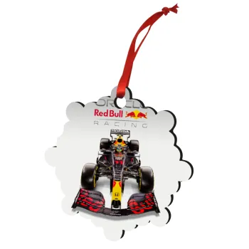 Redbull Racing Team F1, Christmas ornament snowflake wooden 7.5cm