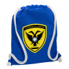 Backpack pouch GYMBAG Blue, with pocket (40x48cm) & thick cords