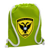 Τσάντα πλάτης πουγκί GYMBAG LIME GREEN, με τσέπη (40x48cm) & χονδρά κορδόνια