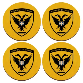 Ελληνικός Στρατός, ΣΕΤ x4 Σουβέρ ξύλινα στρογγυλά plywood (9cm)