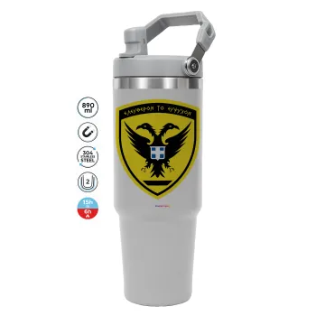 Ελληνικός Στρατός, GREY color, 890ml (30oz) stainless Steel Tumbler with Handle
