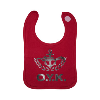 Ο.Υ.Κ., Σαλιάρα με Σκρατς Κόκκινη 100% Organic Cotton (0-18 months)
