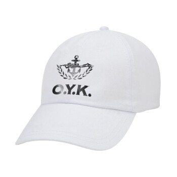 Ο.Υ.Κ., Καπέλο Baseball Λευκό (5-φύλλο, unisex)