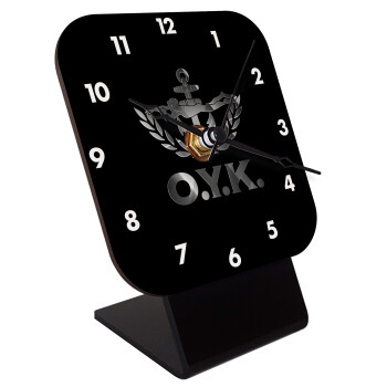 Ο.Υ.Κ., Quartz Wooden table clock with hands (10cm)