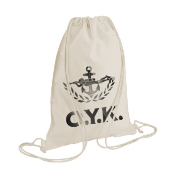 Ο.Υ.Κ., Τσάντα πλάτης πουγκί GYMBAG natural (28x40cm)