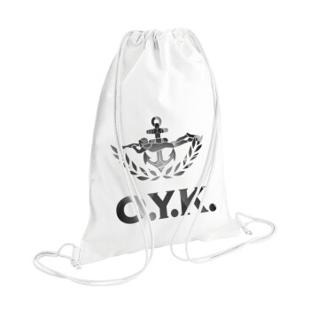 Ο.Υ.Κ., Backpack pouch GYMBAG white (28x40cm)