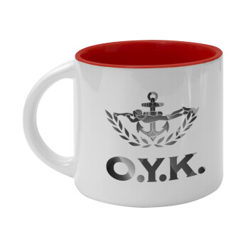 Ο.Υ.Κ., Κούπα κεραμική 400ml Λευκή/Κόκκινη