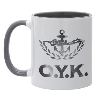 Ο.Υ.Κ., Mug colored grey, ceramic, 330ml
