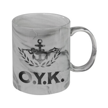 Ο.Υ.Κ., Mug ceramic marble style, 330ml