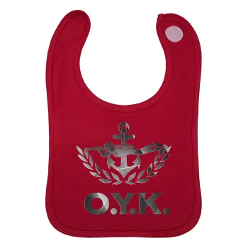 Ο.Υ.Κ., Σαλιάρα με Σκρατς Κόκκινη 100% Organic Cotton (0-18 months)