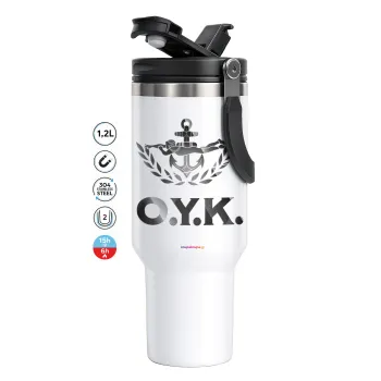 Ο.Υ.Κ., Mega Stainless steel Tumbler with lid, double wall 1,2L