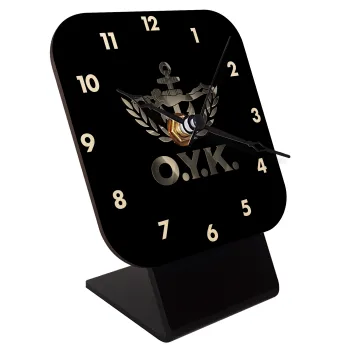 Ο.Υ.Κ., Quartz Table clock in natural wood (10cm)