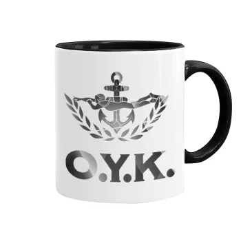 Ο.Υ.Κ., Mug colored black, ceramic, 330ml