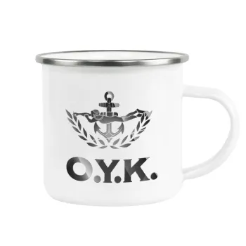 Ο.Υ.Κ., Metallic enamel cup white 360ml