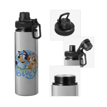 Bluey dog, Μεταλλικό παγούρι νερού με καπάκι ασφαλείας, αλουμινίου 850ml