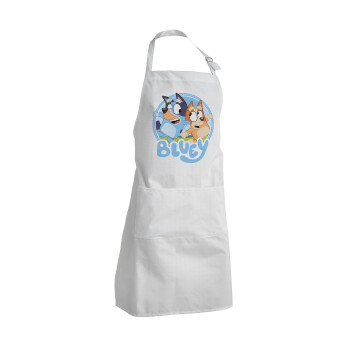 Bluey dog, Adult Chef Apron (with sliders and 2 pockets)