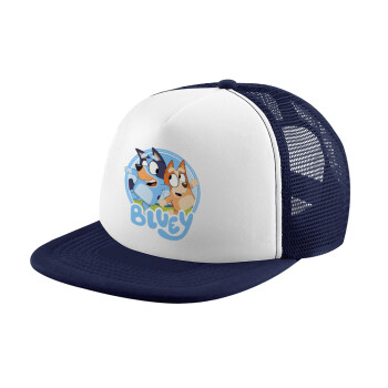 Bluey dog, Καπέλο Soft Trucker με Δίχτυ Dark Blue/White 