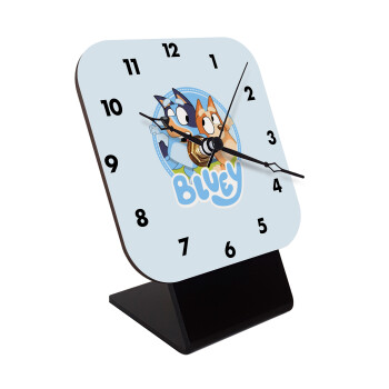 Bluey dog, Επιτραπέζιο ρολόι ξύλινο με δείκτες (10cm)