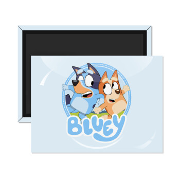 Bluey dog, Ορθογώνιο μαγνητάκι ψυγείου διάστασης 9x6cm