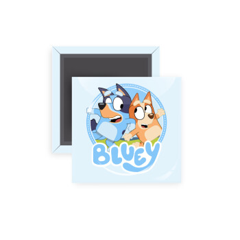 Bluey dog, Μαγνητάκι ψυγείου τετράγωνο διάστασης 5x5cm