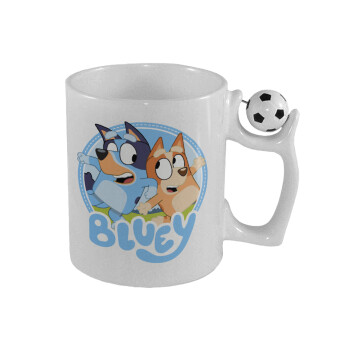 Bluey dog, Κούπα με μπάλα ποδασφαίρου , 330ml