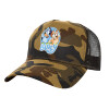 Adult Structured Trucker Hat, with Mesh, (Camouflage) Army (100% COTTON, ADULT, UNISEX, ONE SIZE)