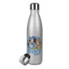Metallic Glitter Silver Thermos Flask (Stainless steel), double-walled, 500ml