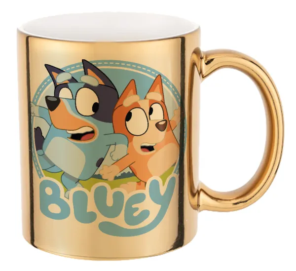 Μπλε — Mug ceramic, gold mirror, 330ml