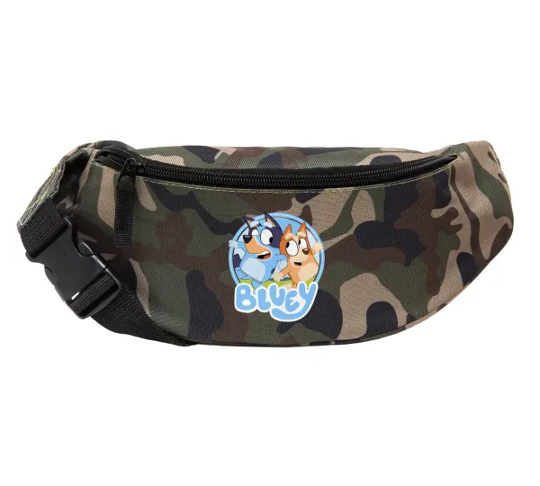 Μπλε — Unisex waist bag (banana) in Jungle camouflage color with 2 pockets