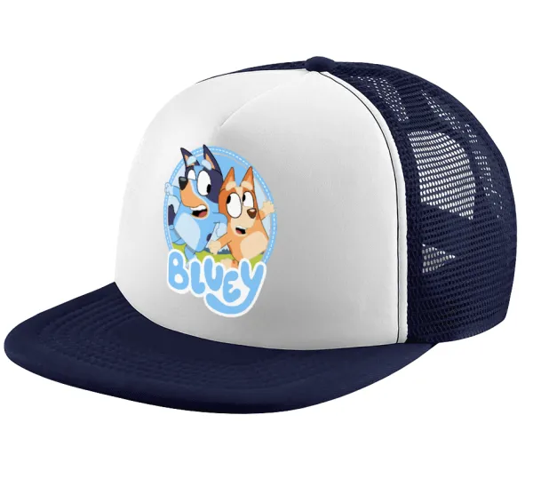 Μπλε — Adult Soft Trucker Hat with Dark Blue/White Mesh (POLYESTER, ADULT, UNISEX, ONE SIZE)