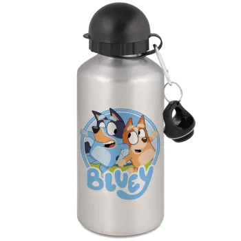 Μπλε, Metallic water jug, Silver, aluminum 500ml