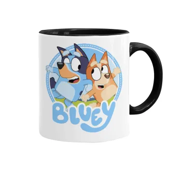 Μπλε, Κούπα χρωματιστή μαύρη, κεραμική, 330ml