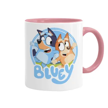 Μπλε, Mug colored pink, ceramic, 330ml