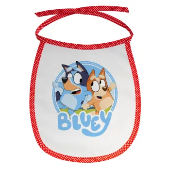 Μπλε, Σαλιάρα μωρού αλέκιαστη με κορδόνι Κόκκινη