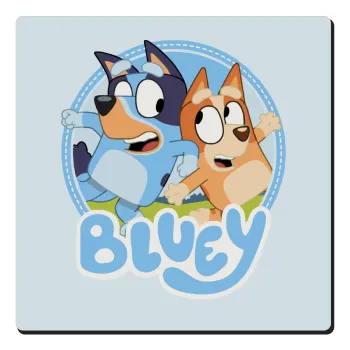 Μπλε, Τετράγωνο μαγνητάκι ξύλινο 6x6cm