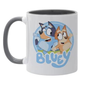 Μπλε, Κούπα χρωματιστή γκρι, κεραμική, 330ml