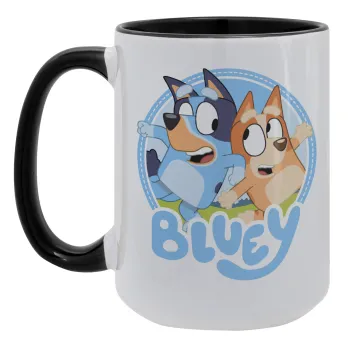 Μπλε, Κούπα Mega 15oz, κεραμική Μαύρη, 450ml