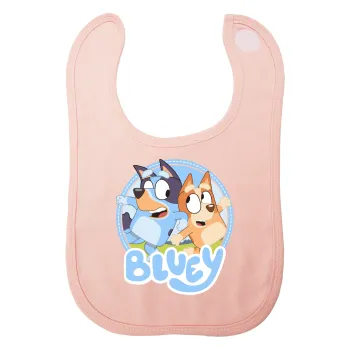 Μπλε, Σαλιάρα με Σκρατς ΡΟΖ 100% Organic Cotton (0-18 months)