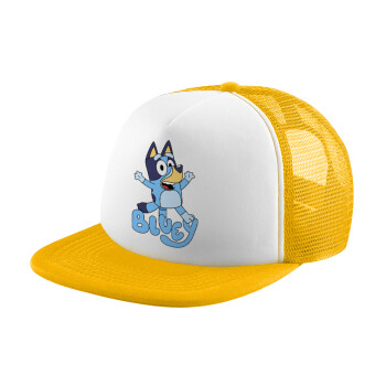 The Bluey, Καπέλο παιδικό Soft Trucker με Δίχτυ Κίτρινο/White 