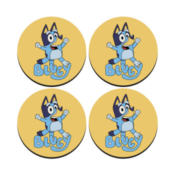 The Bluey, SET of 4 round wooden coasters (9cm)