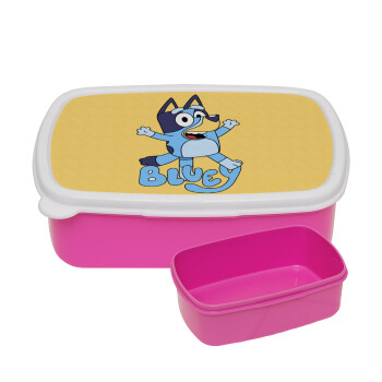 The Bluey, ΡΟΖ παιδικό δοχείο φαγητού (lunchbox) πλαστικό (BPA-FREE) Lunch Βox M18 x Π13 x Υ6cm