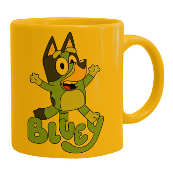 The Bluey, Ceramic coffee mug yellow, 330ml (1pcs)