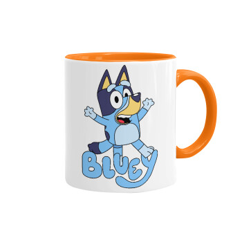 The Bluey, Mug colored orange, ceramic, 330ml