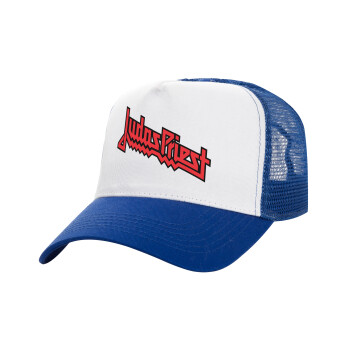 Judas Priest, Καπέλο Ενηλίκων Structured Trucker, με Δίχτυ, ΛΕΥΚΟ/ΜΠΛΕ (100% ΒΑΜΒΑΚΕΡΟ, ΕΝΗΛΙΚΩΝ, UNISEX, ONE SIZE)