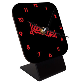 Judas Priest, Επιτραπέζιο ρολόι ξύλινο με δείκτες (10cm)