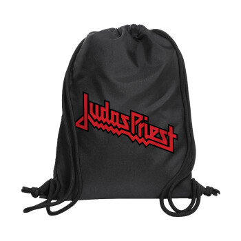Judas Priest, Τσάντα πλάτης πουγκί GYMBAG Μαύρη, με τσέπη (40x48cm) & χονδρά κορδόνια