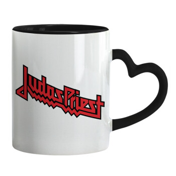 Judas Priest, Mug heart black handle, ceramic, 330ml